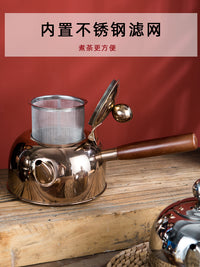 户外烧水功夫茶炉套装便携防风酒精炉泡茶壶野外室外酒精灯煮茶器