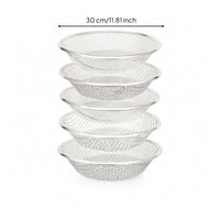 5 Pieces Soil Sifter Round Sand Sieve Silver