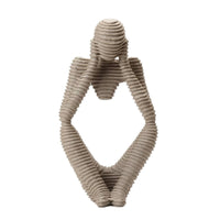Abstract Human Statue Stone-Like Abstract Sculpture Minimalist for Console Table
