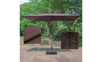 Rectangular Patio Umbrella Tilting Umbrella with Water Base Adjustable Height for Garden, Balcony, Market Stall