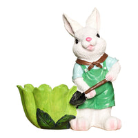 Hand-Painted Resin Hare Planter Gift Idea Hare Garden Ornament Easy to Clean Leaf Pot Ornament for Courtyard