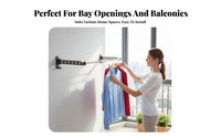 Foldable Hanging Clothes Rack No-Drill Installation Laundry Accessory Retractable sturdyDuty for Apartment Dwellers, Homeowners