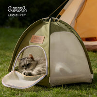 夏季透气猫帐篷宠物可折叠猫咪露营半封闭户外猫窝狗窝厂家批发