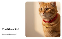 Pet with Lucky Charm Handmade Red String Pet Eye-Catching Design Gentle Pup Necklace for Cats, Dogs, Festivals, Daily Wear, Photo Shoots