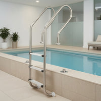 Three-Rung Pool Ladder Stainless Steel Pool Ladder with Handrails Bolt-down for Homeowners, Builders, Swimming Pools, Villas