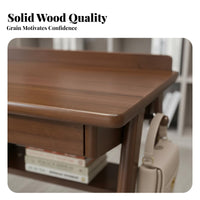 Nordic Design Student Desk Spacious Tabletop Solid Wood Writing Desk Wide Desktop Home Office Workstation for Students, Adults, Bedroom, Living Room