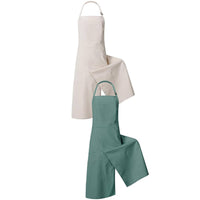 2 Pieces Pottery Apron Adjustable Neck Strap Canvas Artist Smock Multiple Pockets Split-Front Utility Apron for Potters, Crafters, Workshop, Garden