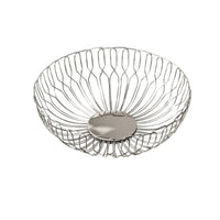 Round Wire Fruit Basket Polished Metal Household Storage Nordic Design