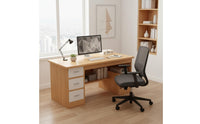 Stable Structure Computer Desk with Drawers Easy Assembly Computer Desk with Storage Rustic Wood Grain Household Furniture Lockable Drawer for Students, Gamers