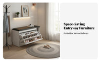 Strong Bearing Capacity Entryway Shoe Changing Stool Space Saving Multifunctional Shoe Rack Bench Stable Structure Household Furniture Easy to Clean for Families, Homeowners, Apartment Dwellers, Fitting Room, Hallway, Bedroom, Closet