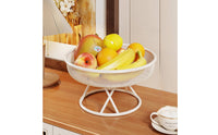Metal Mesh Fruit Bowl Tabletop Fruit Basket with Pedestal Ventilated Container Modern for Kitchen Counter, Dining Table