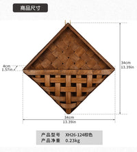 菱形室内木质挂篮壁挂装饰插花装饰田园风置物篮民宿背景墙面挂饰