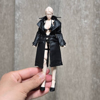 1/12 Scale Leather Coat Biker Design 1/12 Scale Overcoat Coat Female Figure Jacket Long-Lasting Material Doll Leather Overcoat