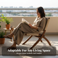 Wabi-Sabi aesthetic Folding Rope Chair Japanese Inspired Woven Rope Armchair Foldable Design Household Furniture Minimalist Aesthetic for Apartment Dwellers, Homeowners, Readers, Balcony, Living Room, Bedroom, Lounge Area