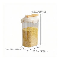 Moisture-Resistant Grain Storage Container with Lid Transparent Food Dispenser with Pouring Spout Airtight Food Storage Container with Lids Compact for Cabinet
