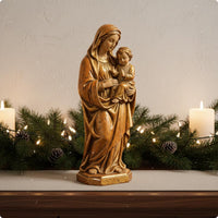 Madonna and Child Statue Compact Size Mary and Jesus Statue Hand-Painted Look