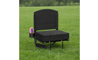 Padded Foldable Stadium Seat with Backrest Folding Portable Bleacher Seat with Hooks Non-Slip Stadium Chair with Cup Holder Lightweight for Spectators