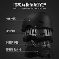 极光兄弟冬季新款滑雪头盔男女成人一体成型保暖滑雪滑冰雪盔安全
