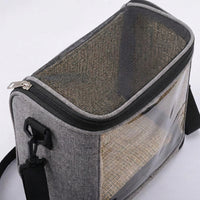 Portable Pet Carrier with Transparent Window and Textile Hamster Carrier, Rectangular Guinea Pig Travel Box, Outdoor Small Animal Bag