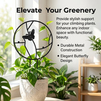 Metal Plant Trellis, 25cm Decorative Garden Trellis for Climbing Plants, Freestanding Iron Art Support