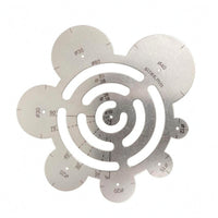 Leather Ruler Printed Markings Circle Drawing Template Silver Finish
