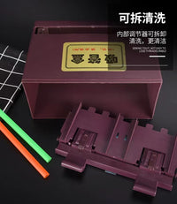 吸管盒筷子盒工厂直供收纳器奶茶店用防尘可调节粗细按压式吸管盒