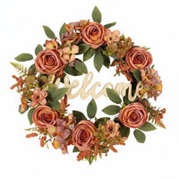 Pink Rose Wreath Full Artificial Rose Wreath No Watering Wall Hanging