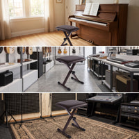 Adjustable Piano Bench Folding Piano Bench Heavy Duty Keyboard Seat for Music Room