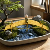 Chinese Style Retro Bamboo Dry Bridge Miniature Landscape Ornament