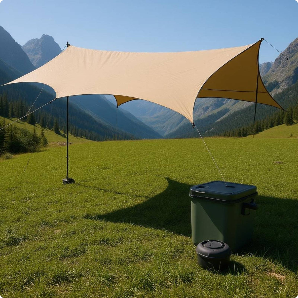 210D Oxford Textile Butterfly Canopy Easy to Carry Camping Shade Canopy UV50+ Sun Shade Tarp Rainproof