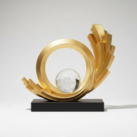 Abstract Metal Sculpture Luxury Gold Abstract Ornament Contemporary Art Design