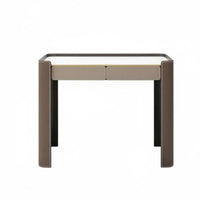 Vanity Set with Lighted Mirror and Stool Light Luxury Aesthetic Makeup Desk Minimalist Design Storage Drawers for Girls
