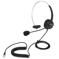 Over-the-Head Single-Ear Headset with Extendable Audio Pickup Professional Wired Call Center Headset Soft Hands-Unrestricted for Telemarketers, Offices