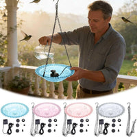 Solar Hanging Bird Bath with Fountain for Hummingbirds