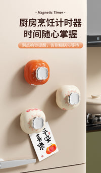 柿柿如意磁吸机械计时器厨房做饭提醒定时器学习专用提醒器定时器