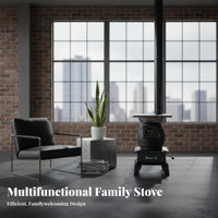 Cast Iron Heating Stove, Thickened Multi-Fuel, Home Use, Energy Efficient, Fast Heating, Sealed for Indoor Use