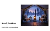 Cast Iron Heating Stove, Thickened Multi-Fuel, Home Use, Energy Efficient, Fast Heating, Sealed for Indoor Use