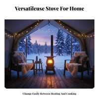 Cast Iron Heating Stove, Thickened Multi-Fuel, Home Use, Energy Efficient, Fast Heating, Sealed for Indoor Use