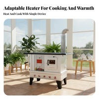 Indoor Wood Stove, Energy-Saving Smokeless Heating heater, Multi-Functional Rural Fireplace for Winter