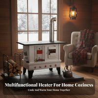 Indoor Wood Stove, Energy-Saving Smokeless Heating heater, Multi-Functional Rural Fireplace for Winter