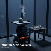 Cast Iron Heating Stove, Thickened Material, Charcoal/Wood Compatible, Indoor Home & Rural Heater, Multi-Purpose
