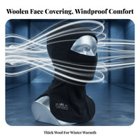 Ski Balaclava, Wool Face Cover, Windproof Neck Warmer, Winter for Women