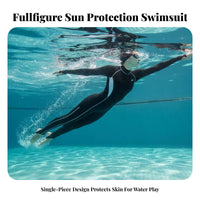Full Coverage Swimsuit, Long Sleeve Zip Rash Guard, Sun Protection, Chest Pad