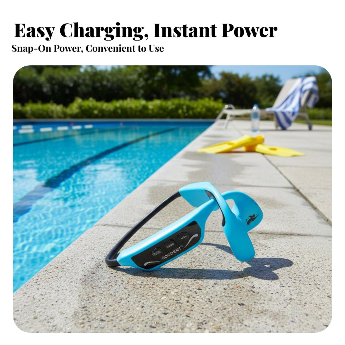 Bone Conduction Headphones, IPX8 Waterproof for Swimming, Running