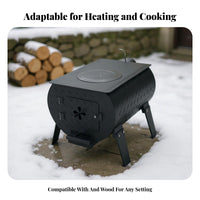 Heating Stove, Indoor Wood Stove, Multi-Functional Home Heater for Winter Cooking, Stainless Steel