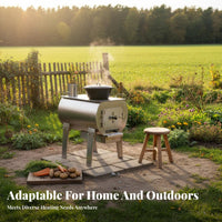 Heating Stove, Indoor Wood Stove, Multi-Functional Home Heater for Winter Cooking, Stainless Steel