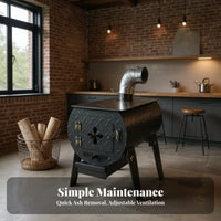 Heating Stove, Indoor Wood Stove, Multi-Functional Home Heater for Winter Cooking, Stainless Steel