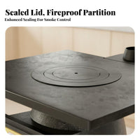 Indoor Cast Iron Heating Stove, Wood/Coal Dual Energy, Smokeless Winter Heater, Multi-Functional Cooking, Rural Household Use
