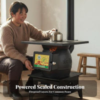 Indoor Cast Iron Heating Stove, Wood/Coal Dual Energy, Smokeless Winter Heater, Multi-Functional Cooking, Rural Household Use