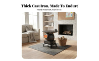 Cast Iron Heating Stove, Smokeless Wood Burner, Indoor Fireplace, Rural Home Heater, Winter Use